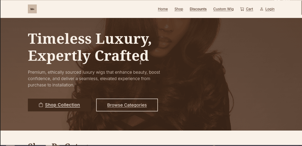 Screenshot of the HairsByOlive website
